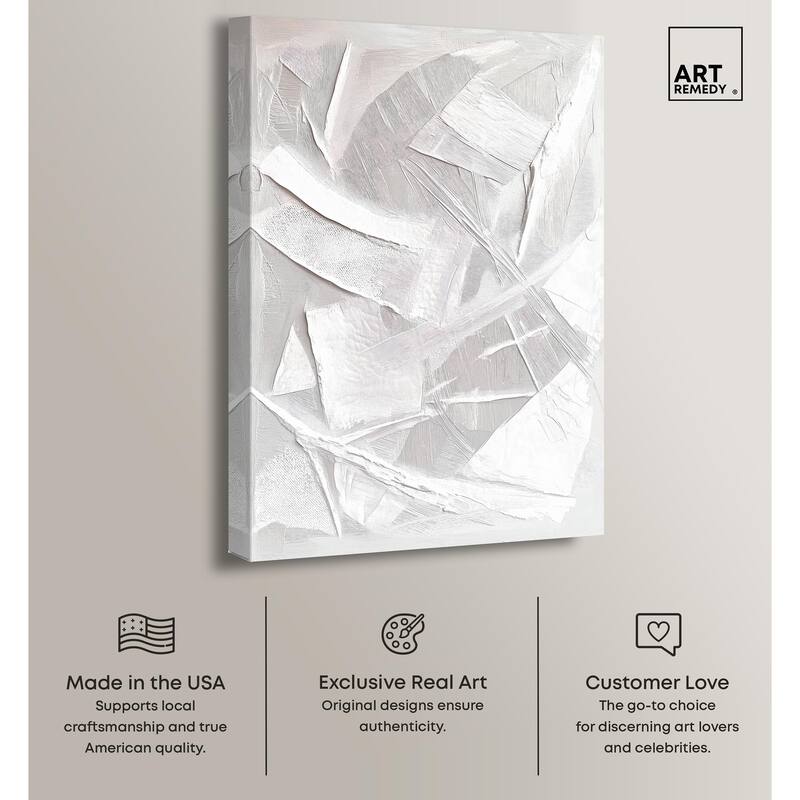 Thick White Texture II Canvas by Art Remedy, Gallery Wrapped