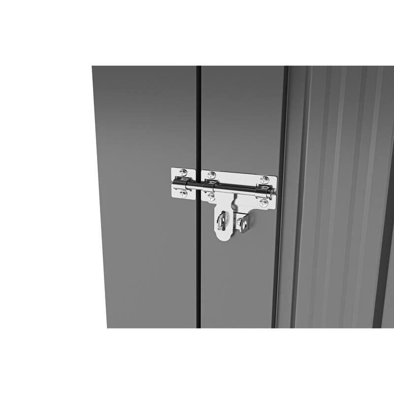 Black Metal Outdoor Garden Shed Storage Locker with Waterproof Roof and UV Protection - 29.52"W x 16.92"D x 69.68”H