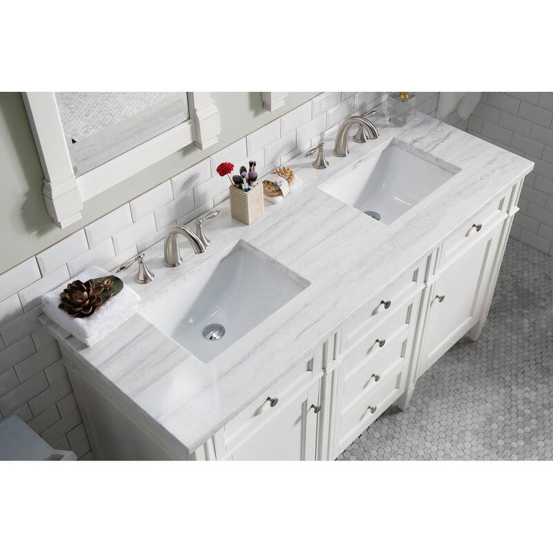 James Martin Vanities Brittany 60" Double Vanity, Bright White