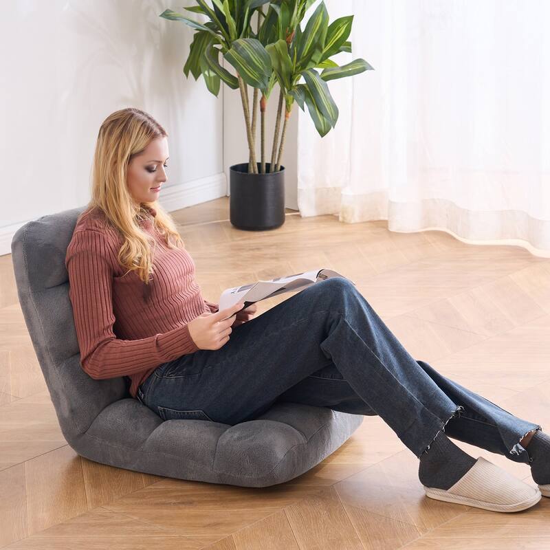 Floor Chair with Backrest Adjustable Folding Sofa Chair for Kids & Adults