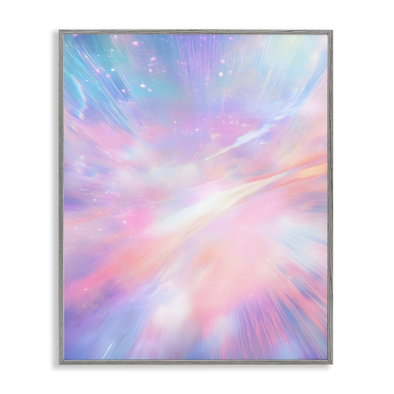 Stupell Iridescent Nebula Abstraction Framed Giclee Art Design By Franklyn Gregory - 16 x 20 - Grey