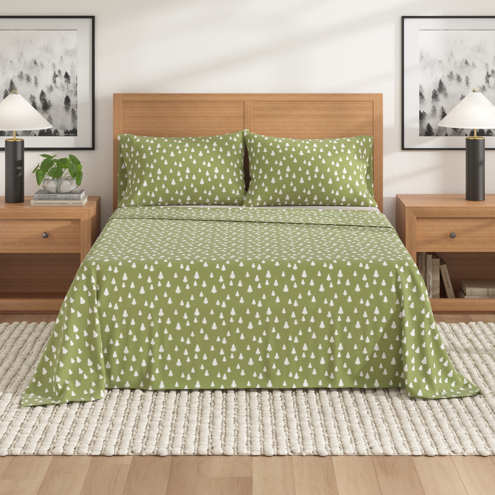 Linery & Co. Winter Turkish Cotton Double-Brushed Flannel Bed Sheet Set