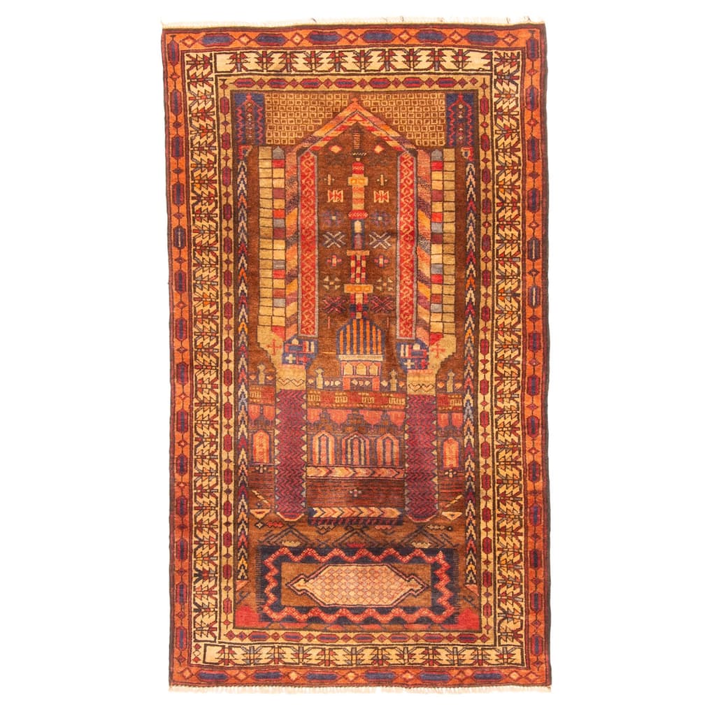 ECARPETGALLERY Hand-knotted Teimani Brown Wool Rug - 2'7 x 4'5