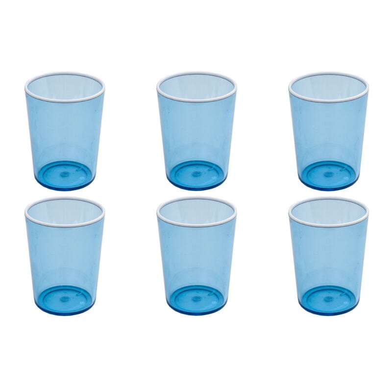Abode Homewares Contrast Acrylic Drinking Glass - Set of 6 - Blue - 16.8 oz
