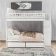 preview thumbnail 10 of 17, Full over Full Bunk Bed with Two Drawers and Storage Staircase,Cottage Style White