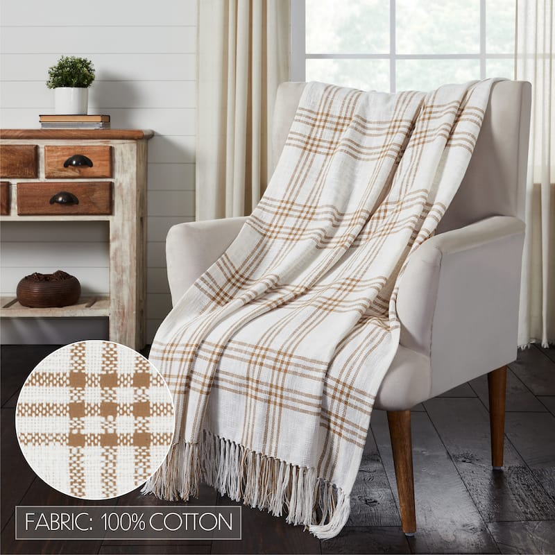 Wheat Plaid Woven Throw 60x50