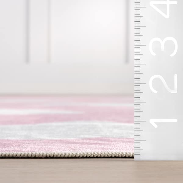 dimension image slide 0 of 2, Nuloom Euphrasia Splashguard Traditional Machine Washable Area Rug