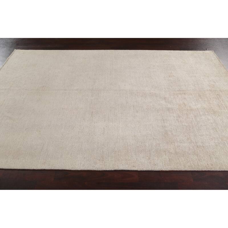 Vegetable Dye Muted Oushak Oriental Area Rug Hand-knotted Wool Carpet - 5'10" x 9'2"