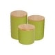 preview thumbnail 13 of 44, Retro Vine Texture Ceramic Canister (Set of 3) 2 Cup/2.5 Cup/3.5 Cup Capacity - Avocado Vine