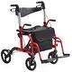 preview thumbnail 1 of 12, 2 in 1 Rollator Walker & Transport Chair for Seniors Red