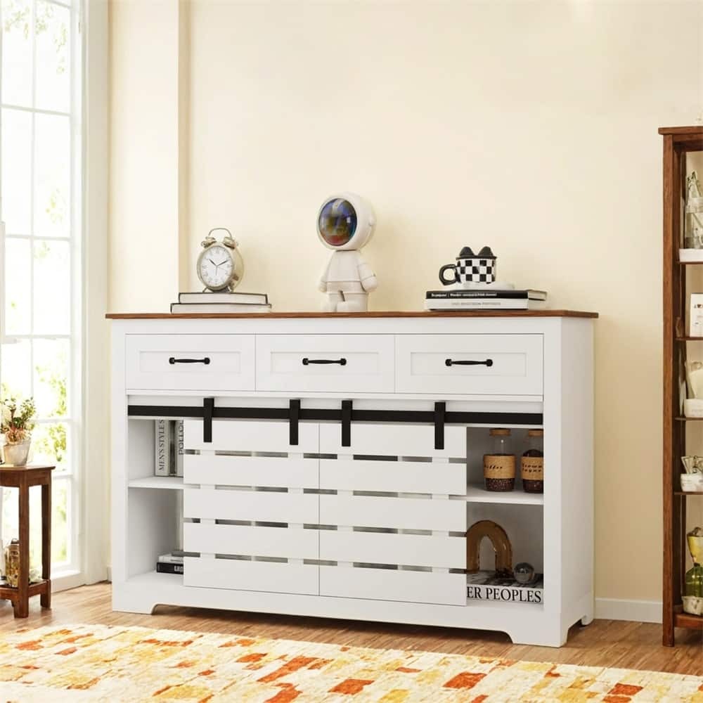 53" Farmhouse Sideboard Buffet Storage Cabinet,Coffee Bar Cabinet