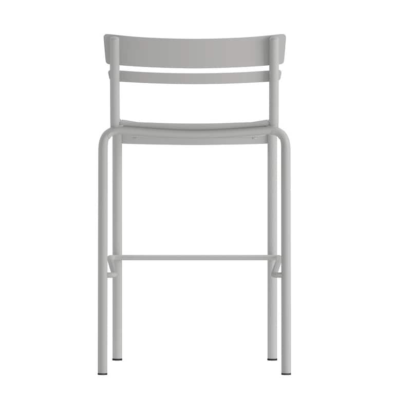 Indoor/Outdoor Commercial Grade Modern Metal 2 Slat Barstool