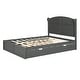 preview thumbnail 7 of 26, Queen Size Platform Bed with Twin Size Trundle and 2-Drawers for Bedroom, No Box Spring Required, Easy Assembly, Antique Grey