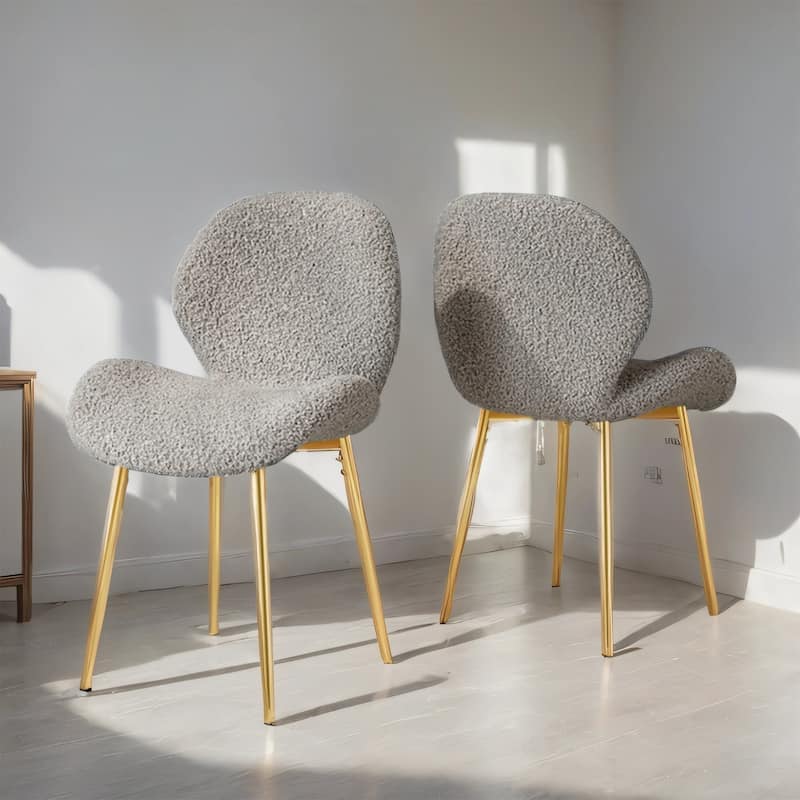 Modern Velvet Dining Chairs, Gold Metal Legs, Kitchen/Office, Set of 2