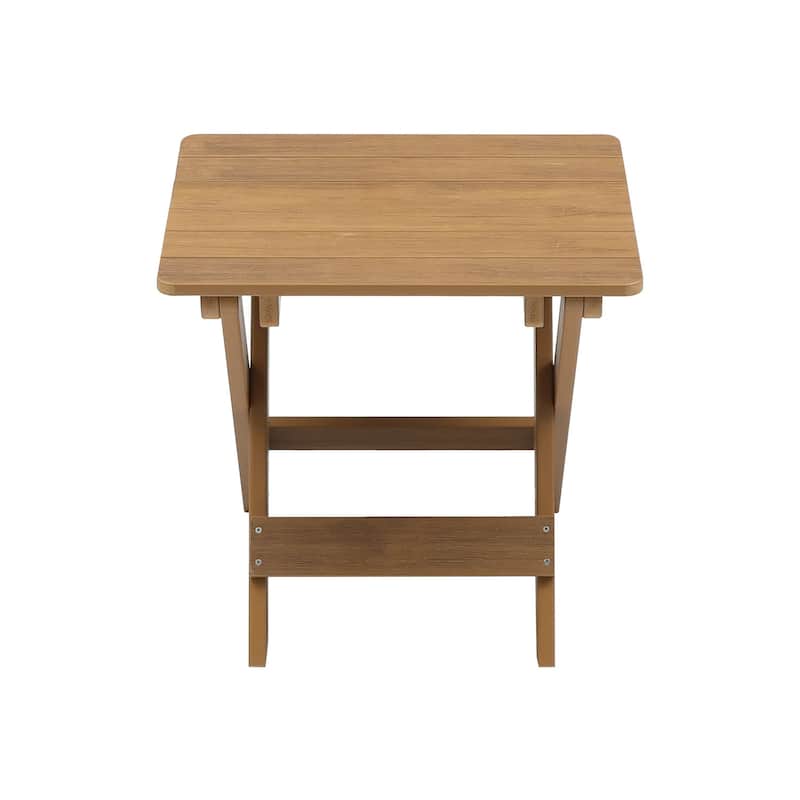 Outdoor Bistro Set Foldable Small Table And Chair Set With 2 Chairs And Rectangular Table, Teak