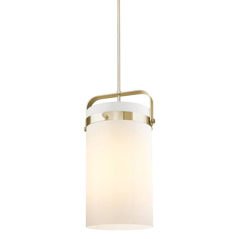 Innovations Lighting 413-4SL-25-12 Pilaster Pendant Pilaster 4 Light - Champagne Bronze / Cased Matte White