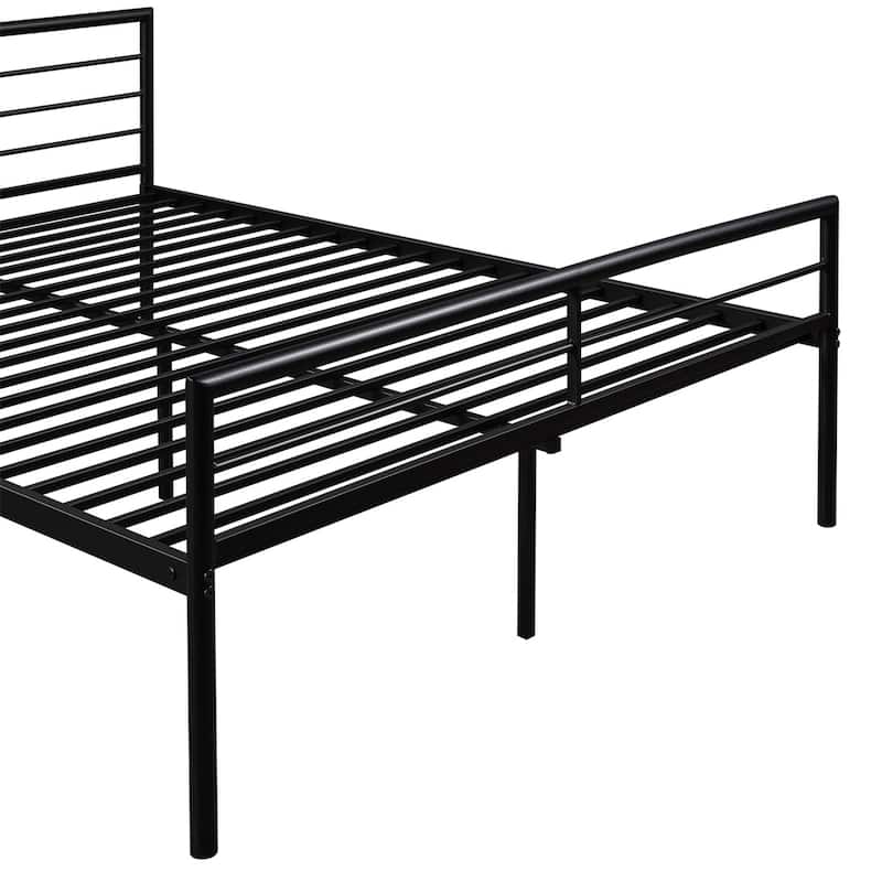 Merax Twin Over Full Metal Bunk Bed with Desk, Ladder