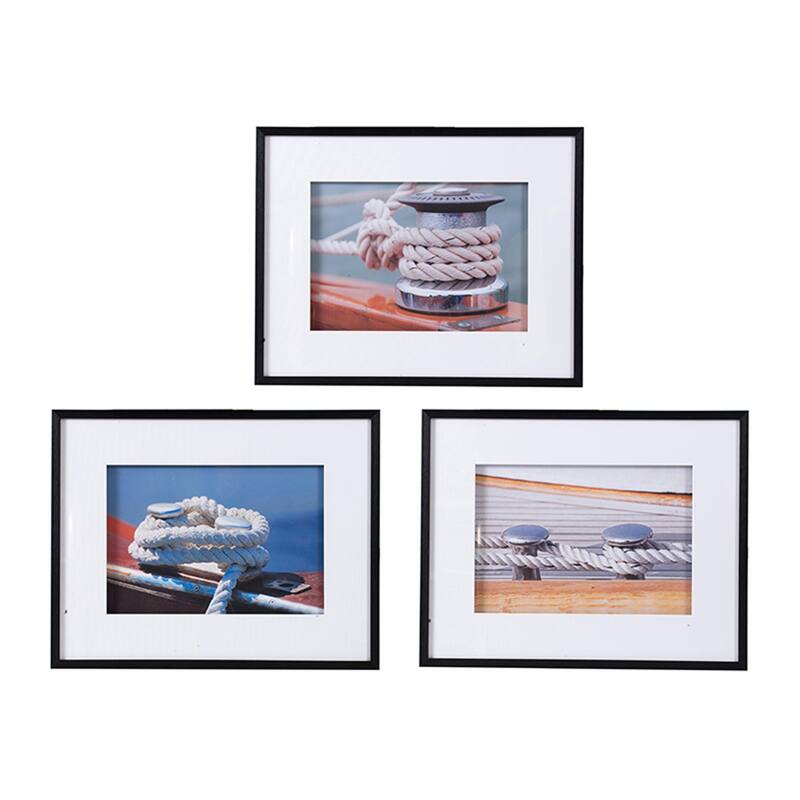 Set of 3 Knots Wall Art with Black Frame