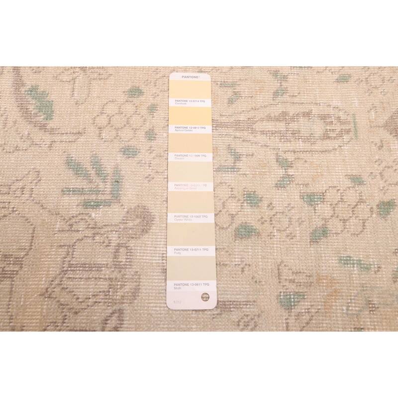 ECARPETGALLERY Hand-knotted Antalya Vintage Khaki Wool Rug - 9'8 x 12'6