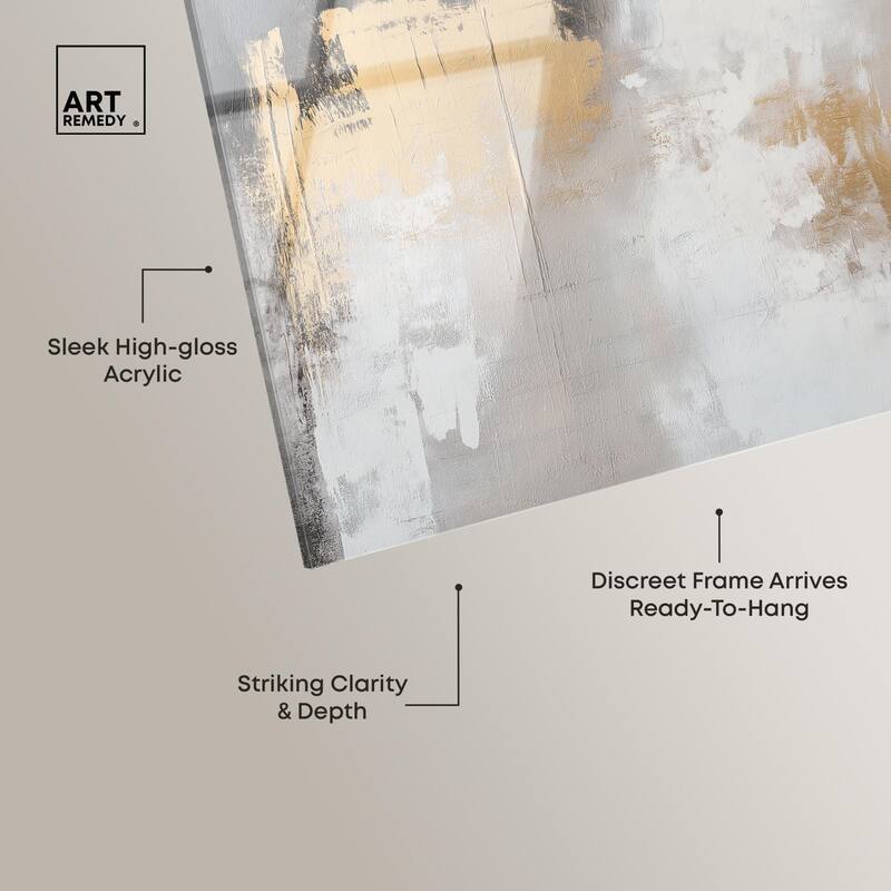 Gilded Gray I Acrylic by Art Remedy, Ready to Hang