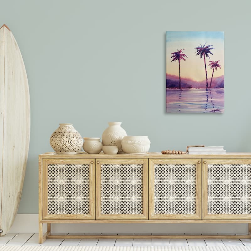 Stupell Purple Hued Palm Trees Canvas Wall Art Design By Stephanie Fielden