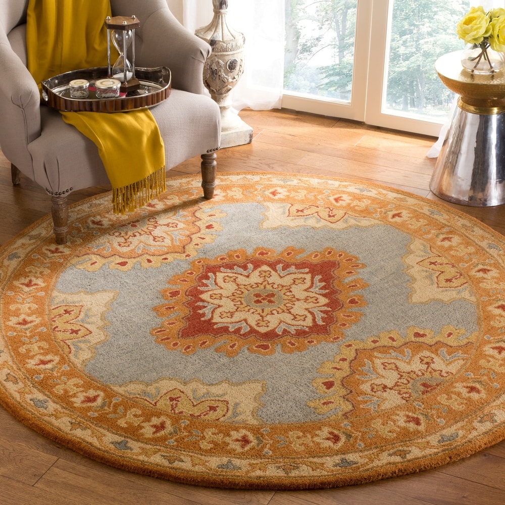 SAFAVIEH Handmade Heritage Surf Traditional Oriental Wool Rug