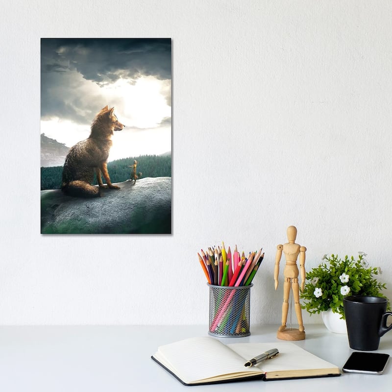 iCanvas "The Fox And Squirrel" by Zenja Gammer Canvas Print - 12x8x0.75