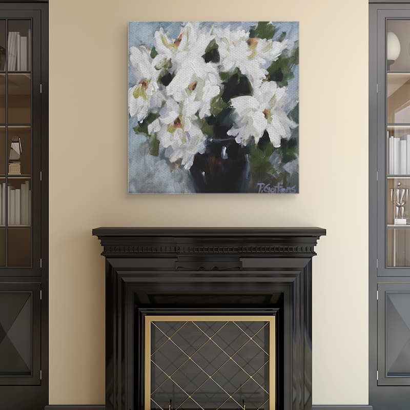 White Peony Bouquet Soft by Pamela Gatens Canvas Art Print