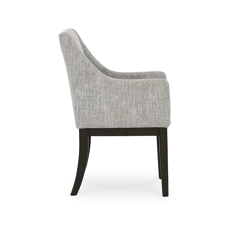 Burkhaus Dark Brown Dining Upholstered Arm Chair, Set of 2 - 21"W x 24"D x 36"H