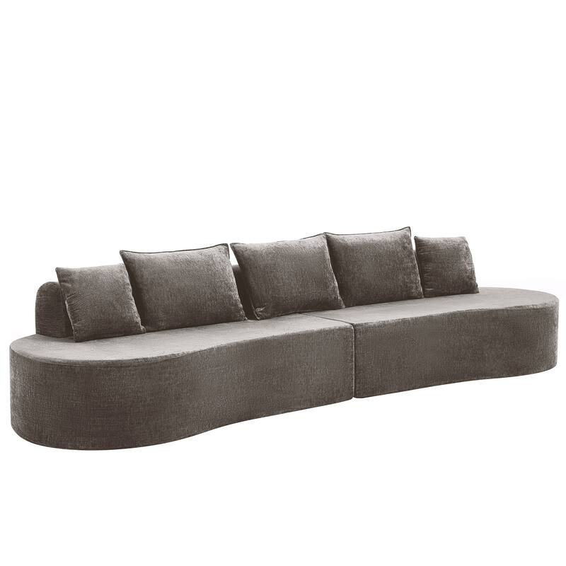 Christopher Knight Home - Curved Modular 138.6" Upholstered Sectional Sofa