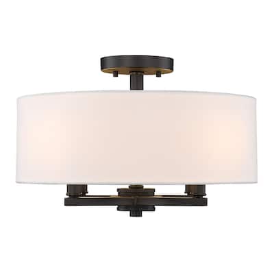 Eliana 4 Light Semi-Flush - Matte Black with Modern White Shade