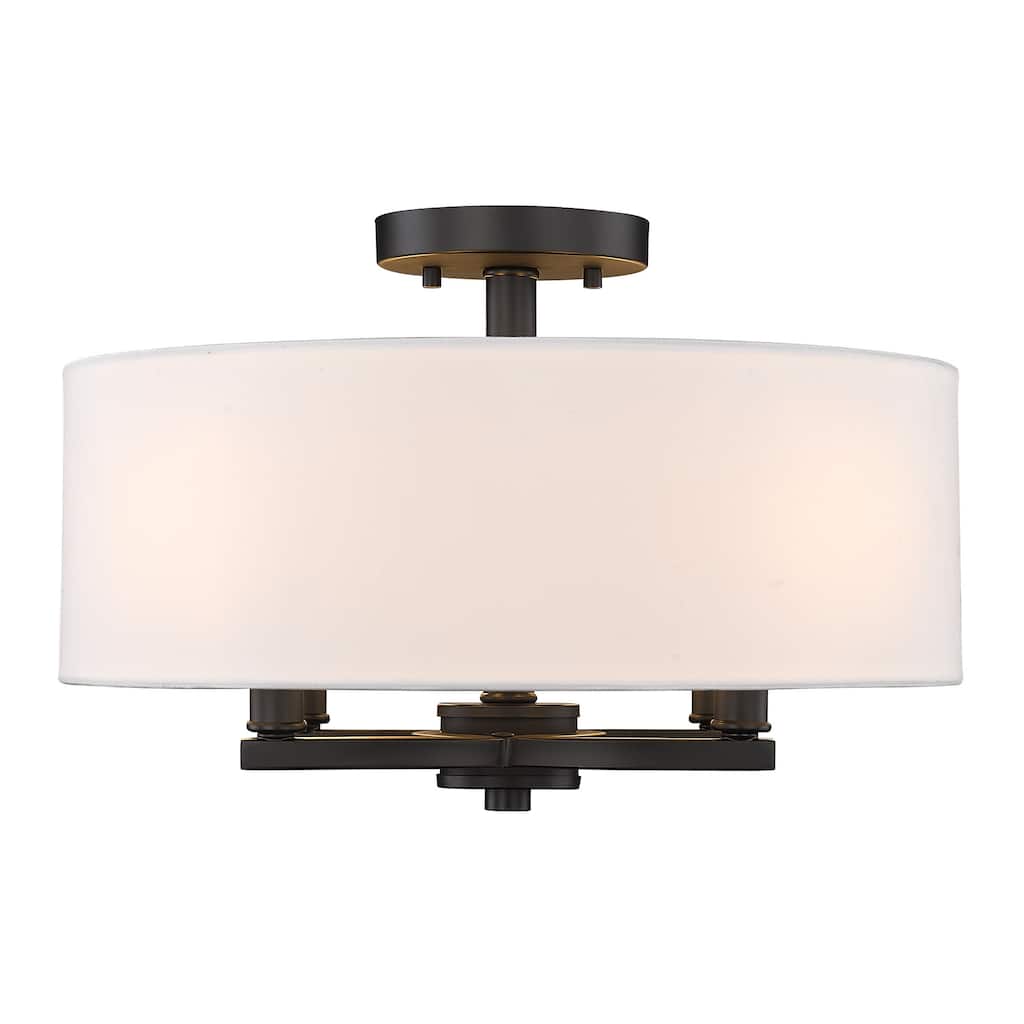 Eliana 4 Light Semi-Flush - Matte Black with Modern White Shade