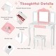 preview thumbnail 11 of 18, Gymax Kids Vanity Princess Makeup Dressing Table Chair Set W/ - See Details