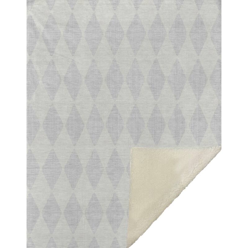 Premium Machine Washable Modern Argyle Sherpa Throw Blanket