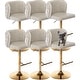 preview thumbnail 93 of 109, Modern Upholstered Swivel Adjusatble Height Leather Barstools Set of 6 Set of 6 - Beige
