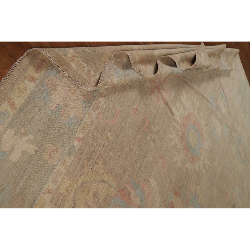 Vegetable Dye Oushak Oriental Large Rug Handmade Wool Carpet - 10'2"x 13'7"