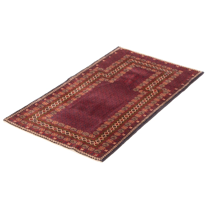 Teimani Burgundy Rug 2'8" x 4'7" - 2'8 x 4'7