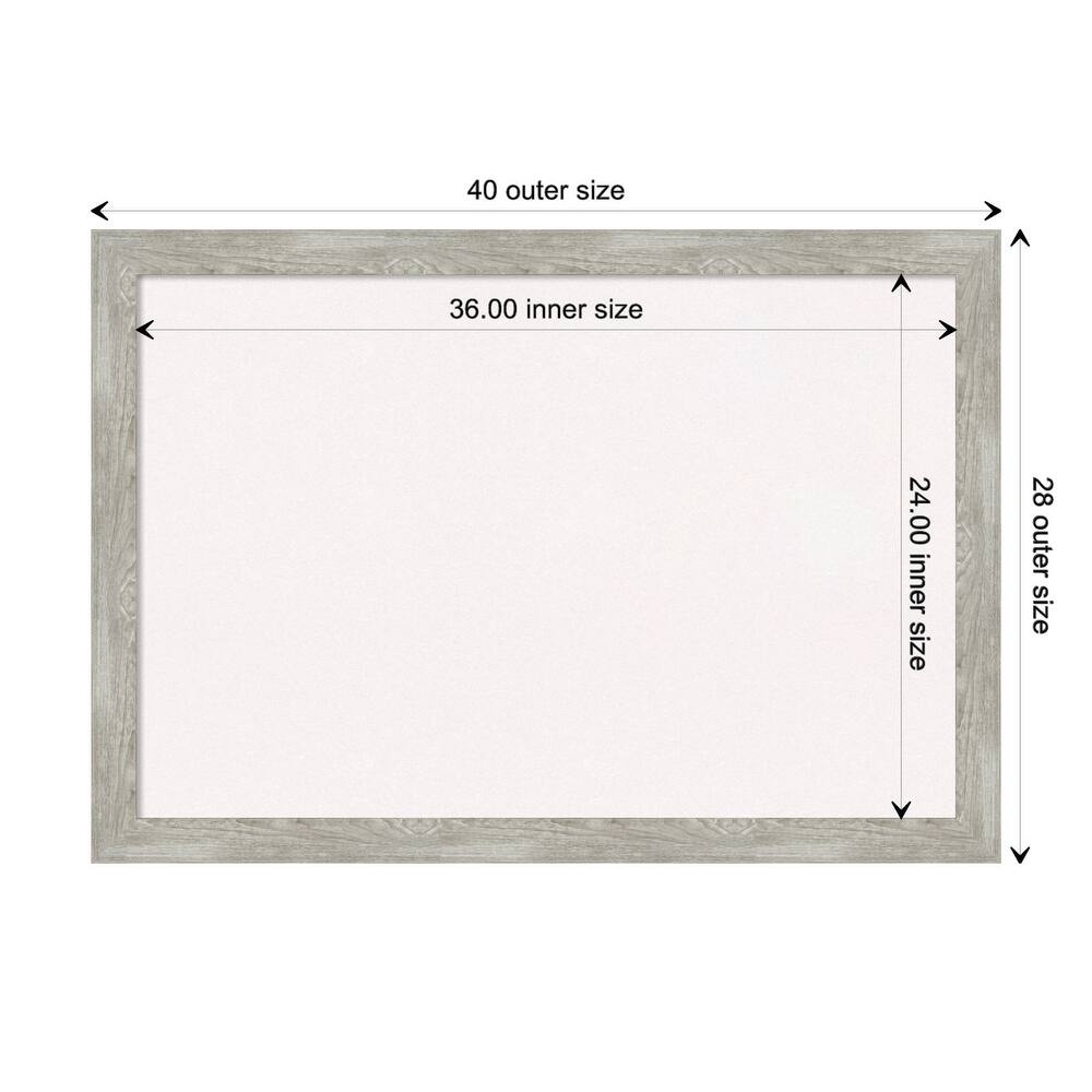 Dove Greywash Narrow Framed White Corkboard Bulletin Board