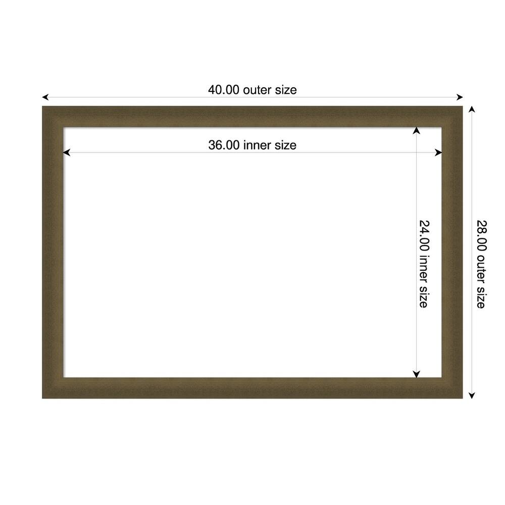 Amanti Art Blaine Light Bronze Narrow Framed Dry Erase Magnetic Board