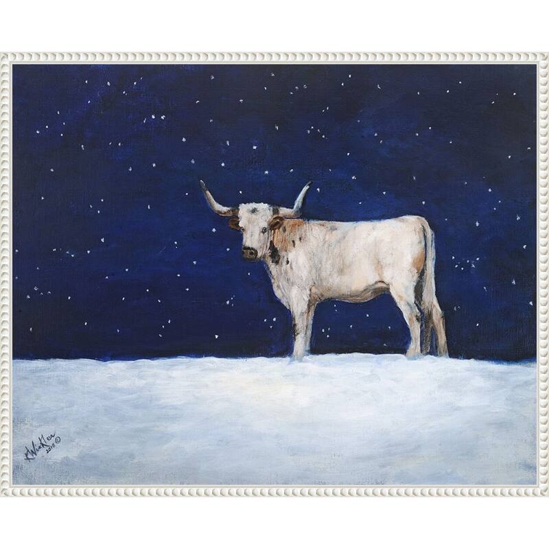 Journey Through the Snow III by Kathy Winkler (28 x 23 in.), Framed Canvas Wall Art Print - Sylvie Beaded White