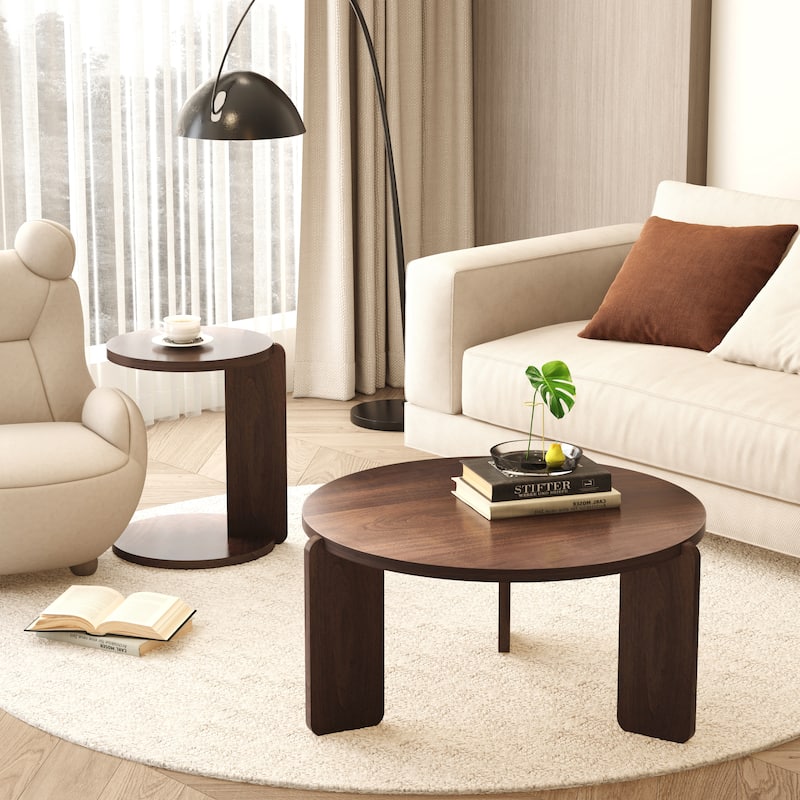 Coffee Table Set of 2 Nesting Table for Bedroom, End Table Center Table Black Accent Table Sofa Table