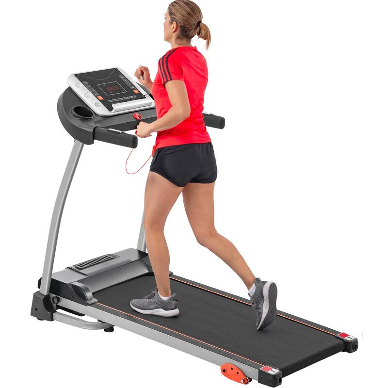 3 Incline Folding Treadmill Compact Jogging Walking Machine w12 Programs, LED Display, Heart Monitor, 2.5HP Portable Treadmill