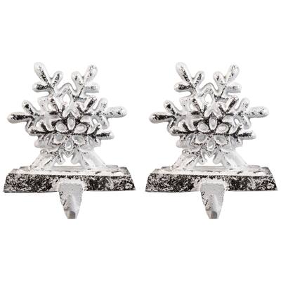 12.5" Silver Snowflake Christmas Stocking Holder