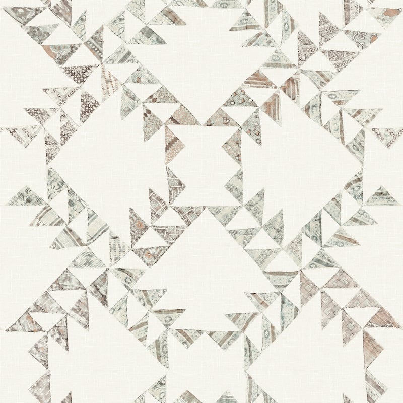 Scrap Quilt Light Brown Wallpaper