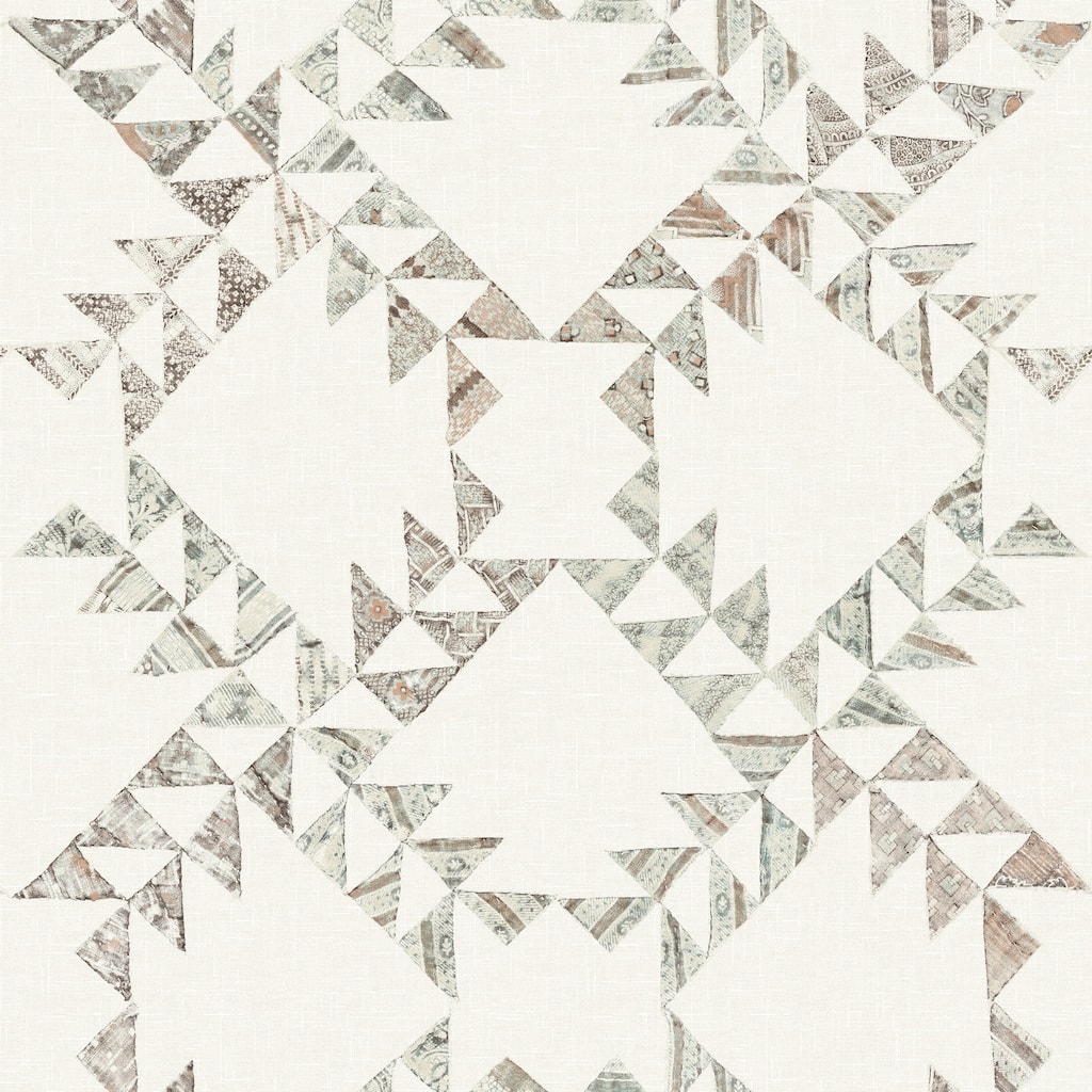 Scrap Quilt Light Brown Wallpaper