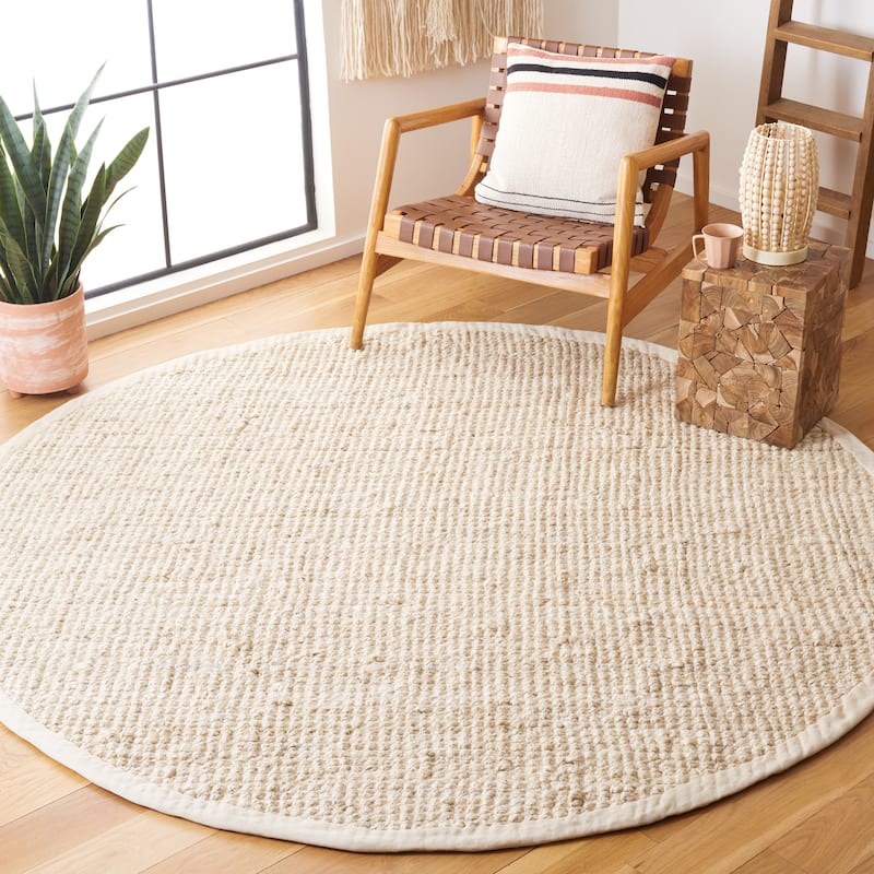SAFAVIEH Handmade Natural Fiber Leyla Jute Rug - 5' Round - Ivory