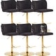preview thumbnail 102 of 109, Modern Upholstered Swivel Adjusatble Height Leather Barstools Set of 6 Set of 6 - Black Glod