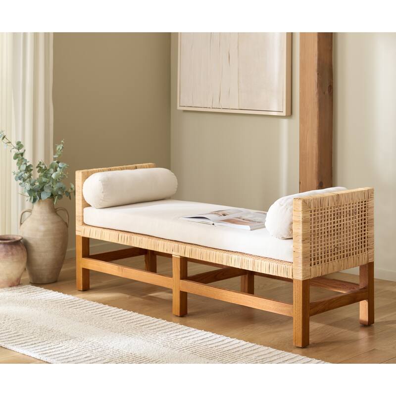 SAFAVIEH Couture Chrysene Teakwood Bench - 60"W x 21"D x 24"H
