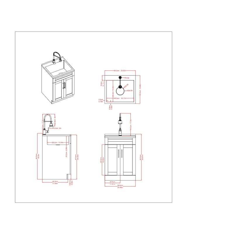 WYNDENHALL Hartland Utility Sink & Cabinet