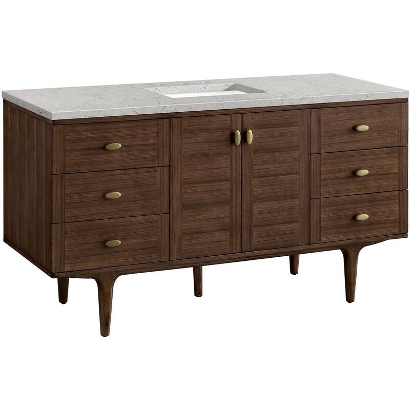 James Martin Vanities 670-V60S-FEJP Amberly 60" Wall Mounted or Free
